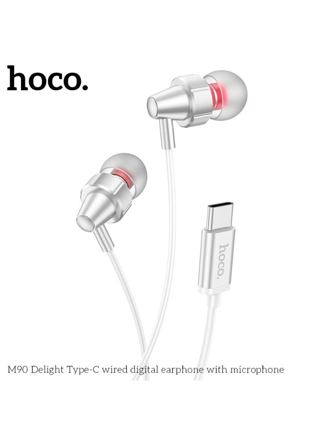 هوكو. سماعة أذن رقمية سلكية M90 Delight Type-C مزودة بميكروفون - Image 2