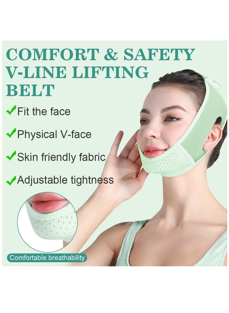 كابتن تيك Face Lifting Belt, Facial Lifting Bandage Strap Face Lift Band with Breathable Vents, Chin Up Face Lifting Comfy V Shaped Belt Outline Lifting Shaping Face Bandage - Image 5