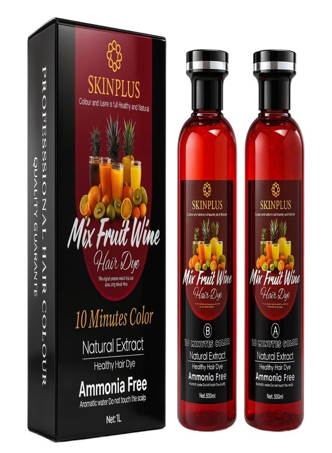 SKINPLUS Hair Color Dye Gel Natural Color for Men and Women Hair - Black 1000 ml (Fruit Wine) - Image 2