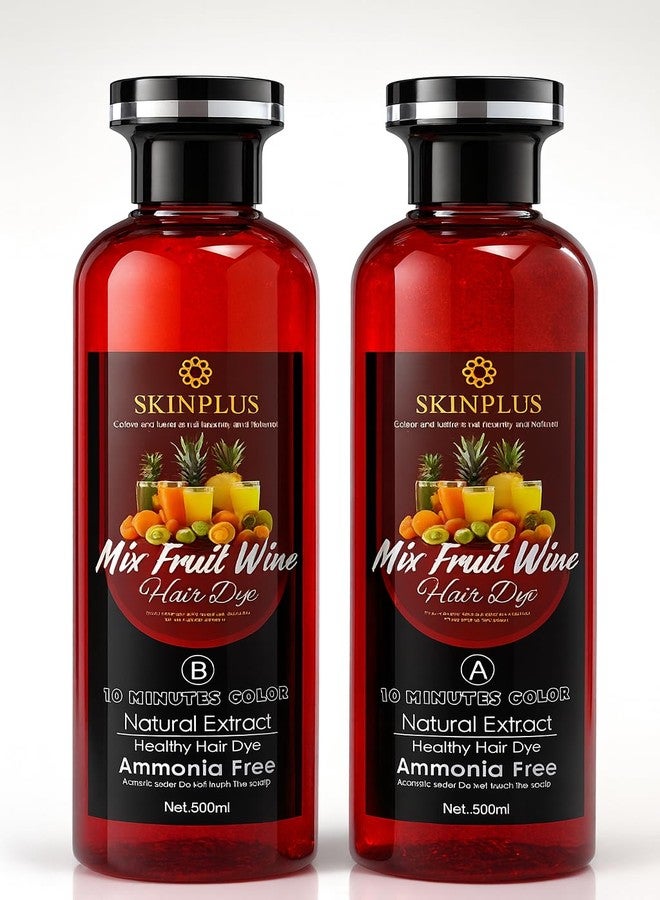 SKINPLUS Hair Color Dye Gel Natural Color for Men and Women Hair - Black 1000 ml (Fruit Wine) - Image 3