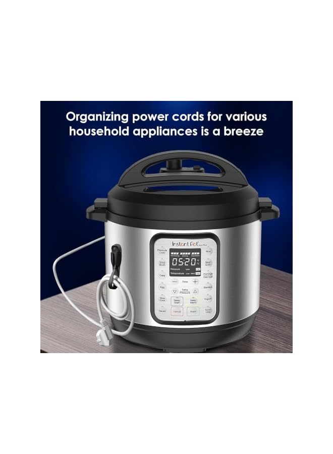 Green Tiger Self-Adhesive Cable Retainer, Silicone Extension Cord Holders, Wire Organizer, for Organizing Home Office Desk appliances, TV, Car Wire, Cord Wrap Keeper, 8 Pcs, Grey and Black. - Image 3