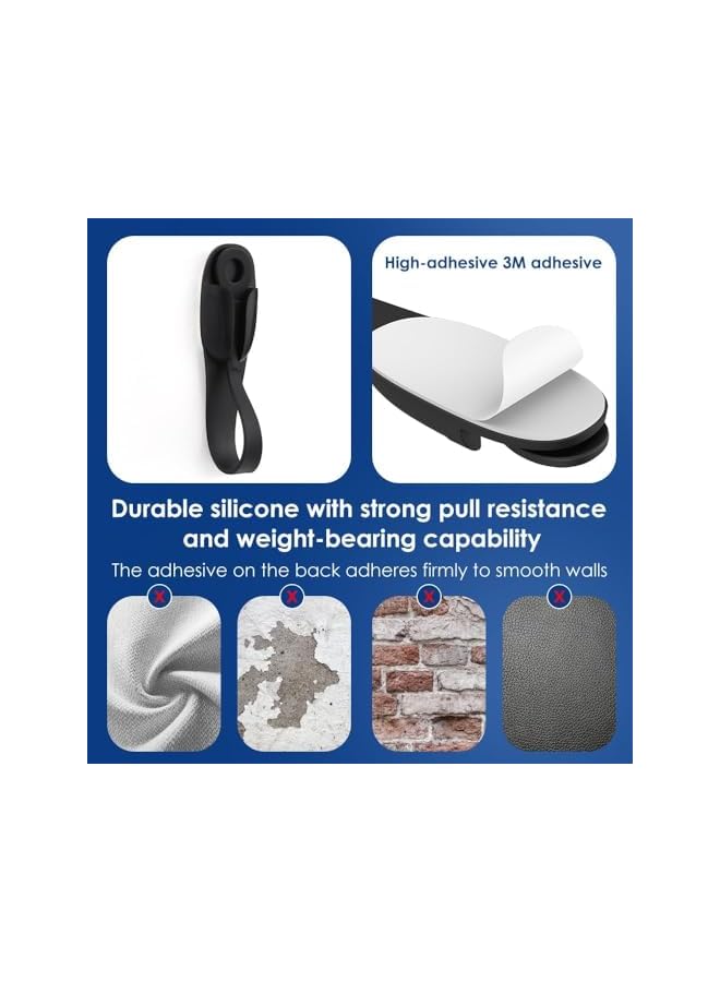 Green Tiger Self-Adhesive Cable Retainer, Silicone Extension Cord Holders, Wire Organizer, for Organizing Home Office Desk appliances, TV, Car Wire, Cord Wrap Keeper, 8 Pcs, Grey and Black. - Image 5