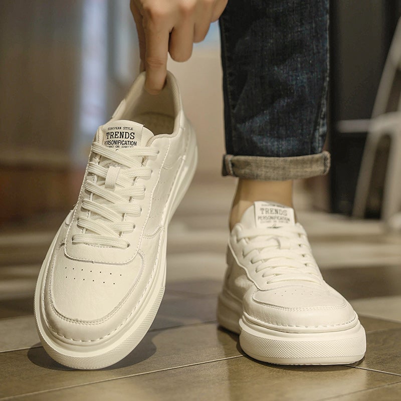Putian Mcqueen White Shoes Men'S Shoes Thick-Soled Winter Sports Casual Shoes - Image 1