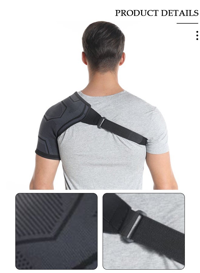 DUNISO دعامة الكتف للرجال والنساء على حد سواء لتخفيف آلام الذراع اليسرى واليمنى، الكفة الدوارة الممزقة، ضغط، دعم الأكمام، خلع، استقرار، استقرار، إصابة التهاب الجراب - Image 5