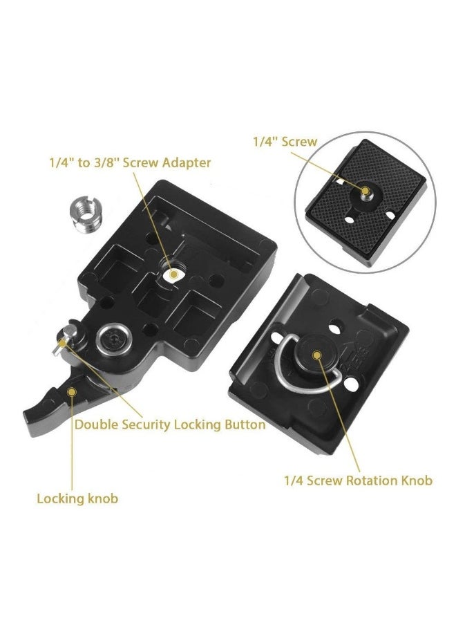 Generic - 323 RC2 Quick Release Plate Compatible with Manfrotto 200PL-14 QR Plates Adapter, with Rapid Connect Clamp and 1/4'' to 3/8'' Screw for DSLR Camera Tripod Ball Head - Image 1