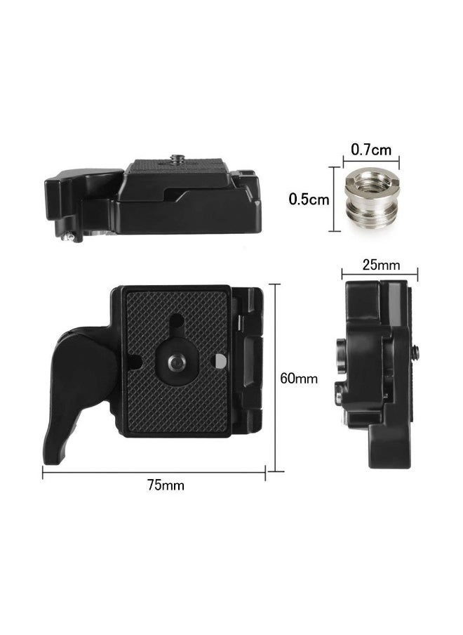 Generic - 323 RC2 Quick Release Plate Compatible with Manfrotto 200PL-14 QR Plates Adapter, with Rapid Connect Clamp and 1/4'' to 3/8'' Screw for DSLR Camera Tripod Ball Head - Image 1