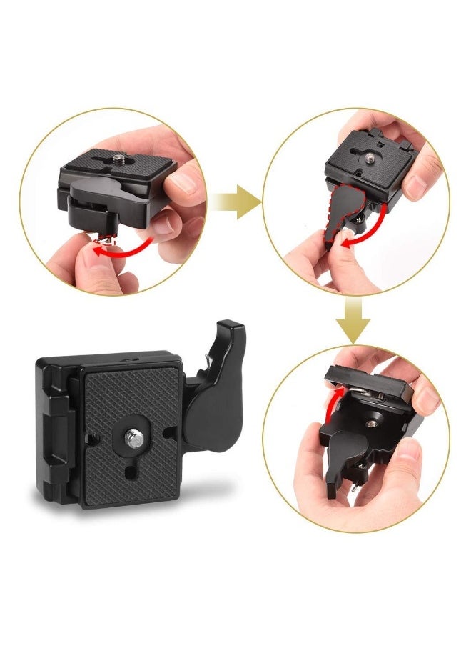 Generic - 323 RC2 Quick Release Plate Compatible with Manfrotto 200PL-14 QR Plates Adapter, with Rapid Connect Clamp and 1/4'' to 3/8'' Screw for DSLR Camera Tripod Ball Head - Image 1