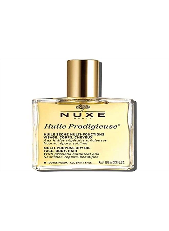 NUXE زيت بروديجيوز متعدد الاستخدامات - توهج فاخر مشع وترطيب للوجه والجسم والشعر، 3.3 أونصة سائلة - Image 1