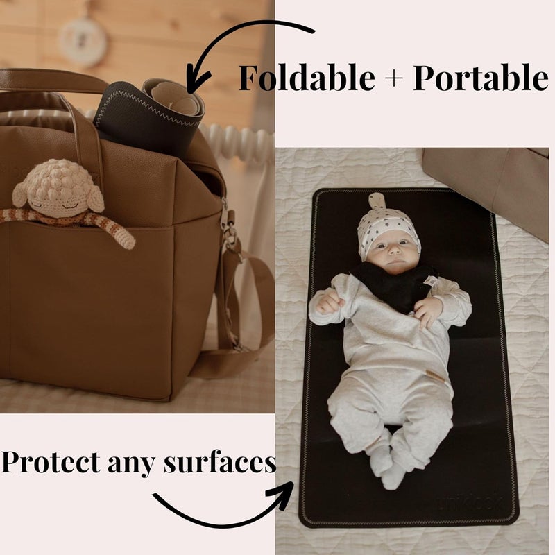 Uniklook وسادة تغيير الحفاضات من الجلد الصناعي للأطفال محمولة 16 × 30 بوصة من يونيك لوك كريمي تيرا - Image 2
