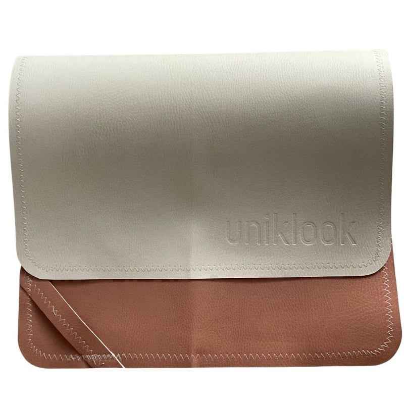 Uniklook وسادة تغيير الحفاضات من الجلد الصناعي للأطفال محمولة 16 × 30 بوصة من يونيك لوك كريمي تيرا - Image 1
