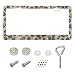 DXNQ Bling License Plate Frame Sparkly Rhinestone Diamond License Plate Cover with Crystal Screws Caps Glitter Crystal Stainless Steel License Plate Holder for Women Car Accessories Leopard - Image 2