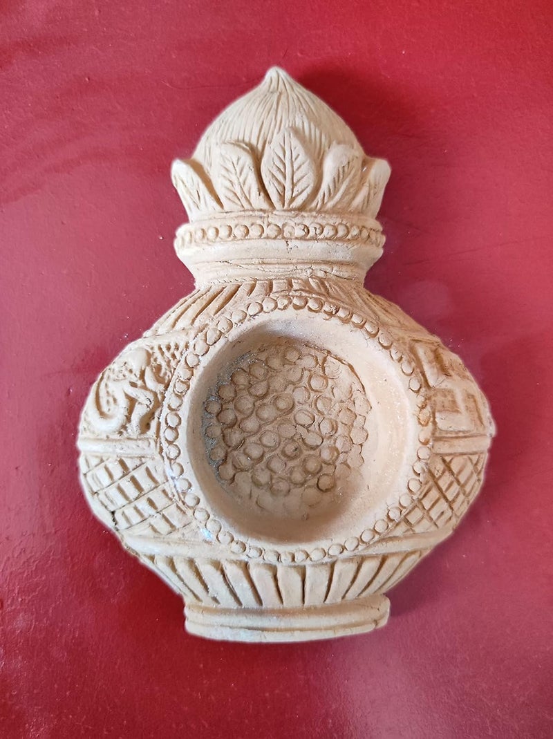 Gachwala Terracotta Tealight Candle Holders Kalash for Pooja Pack of 2 Earthen Clay 12x8cm Kalash Decotation ItemsTerracotta Decorative for Home Diwali Decoration Items for Home - Image 4