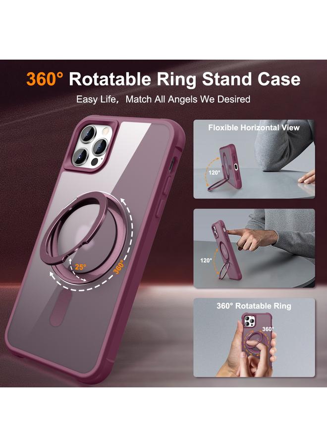 Zaboon Case For iPhone 13 Pro Max / 12 Pro Max MagSafe Magnetic Rotating Holder Phone Case - Image 2
