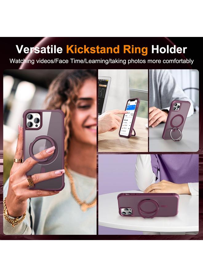 Zaboon Case For iPhone 13 Pro Max / 12 Pro Max MagSafe Magnetic Rotating Holder Phone Case - Image 4