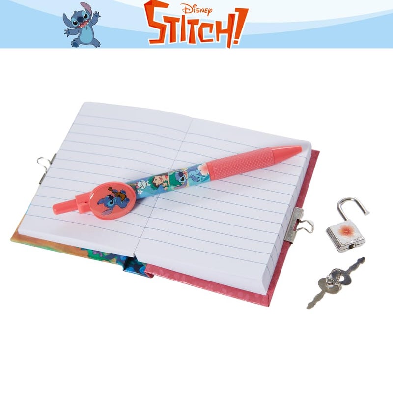 Innovative Designs Disney Stitch Mini Diary with Lock and Keys, Ballpoint Pen, 150 Lined Pages, Blue - Image 4