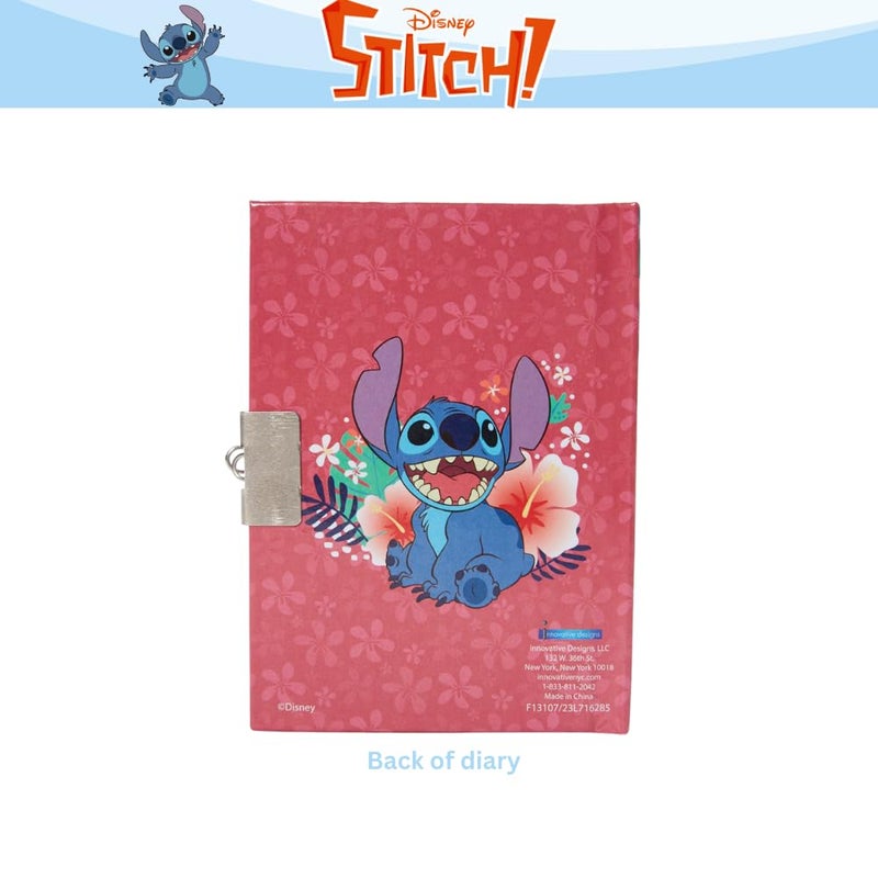 Innovative Designs Disney Stitch Mini Diary with Lock and Keys, Ballpoint Pen, 150 Lined Pages, Blue - Image 5