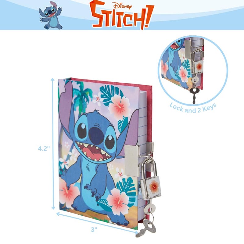 Innovative Designs Disney Stitch Mini Diary with Lock and Keys, Ballpoint Pen, 150 Lined Pages, Blue - Image 2