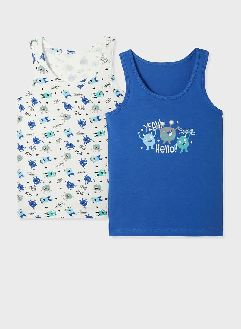 JUNE Kids 2 Pack Printed Vest