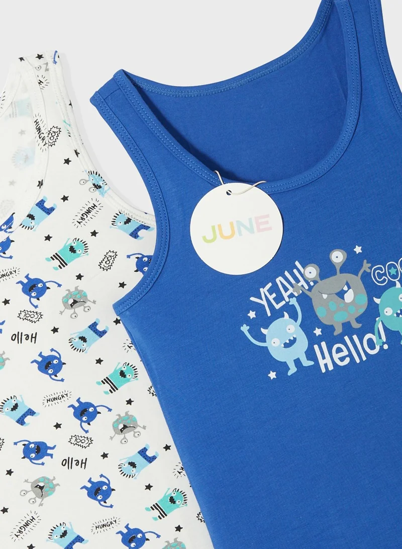 JUNE Kids 2 Pack Printed Vest