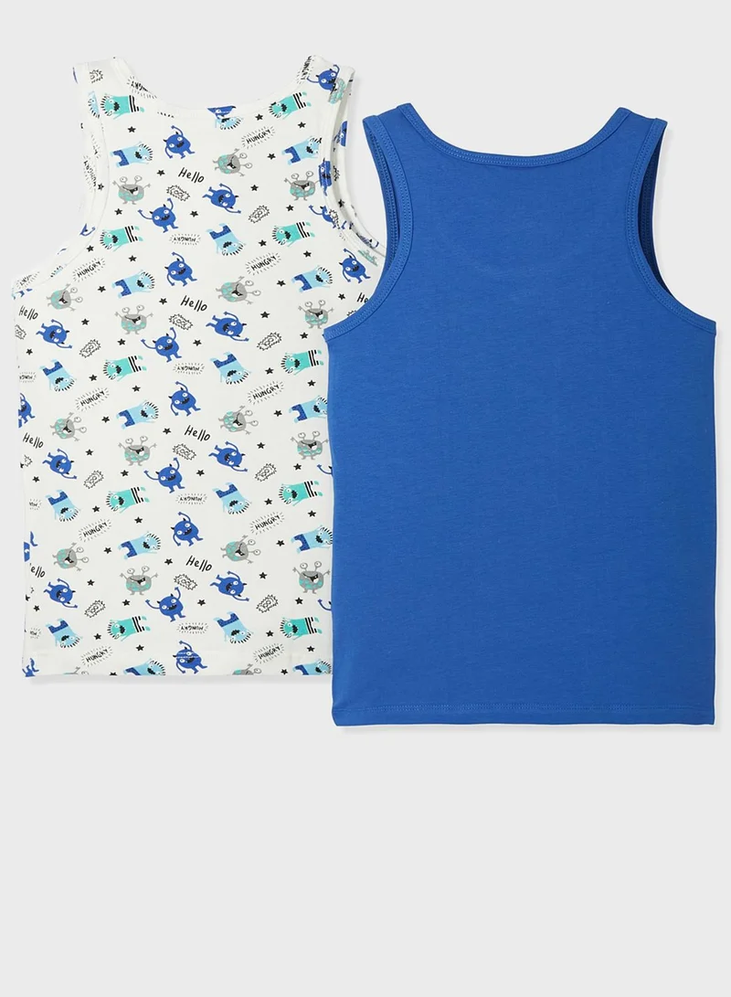 JUNE Kids 2 Pack Printed Vest