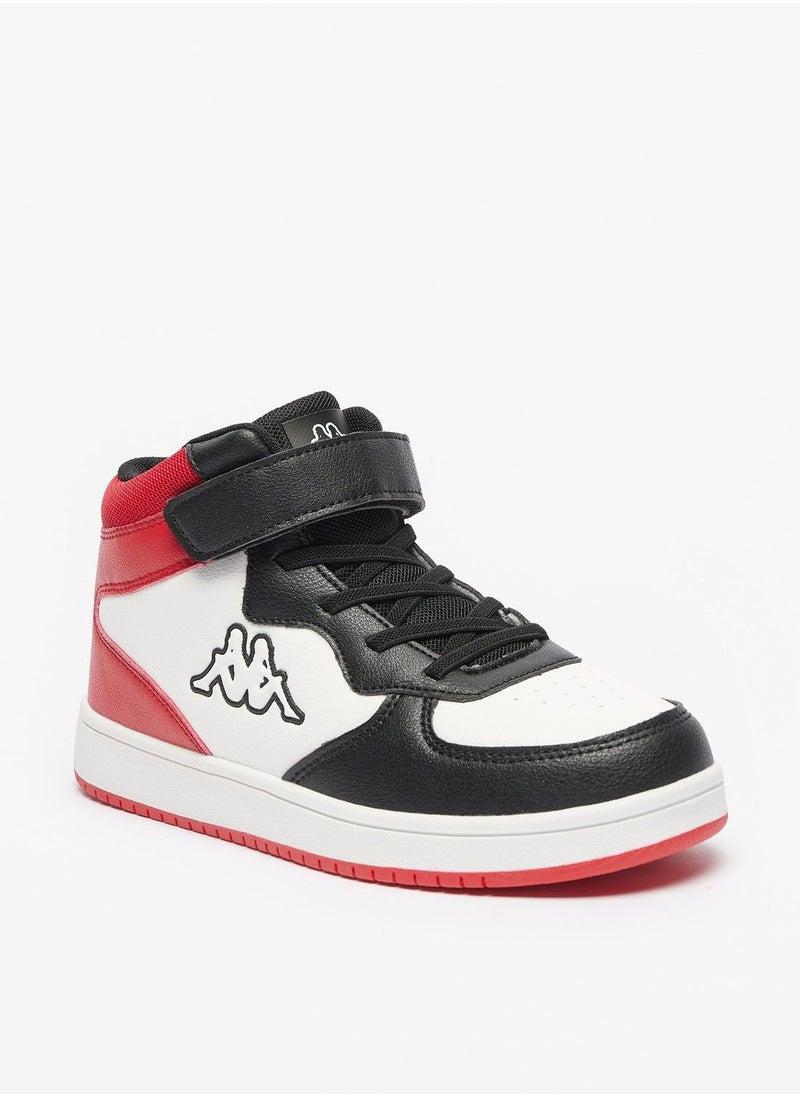 Kappa Boys High Top Sneakers with Hook and Loop Closure  - Image 1