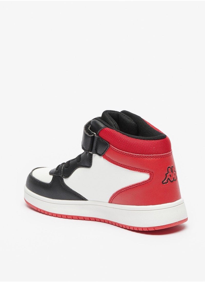 Kappa Boys High Top Sneakers with Hook and Loop Closure  - Image 2