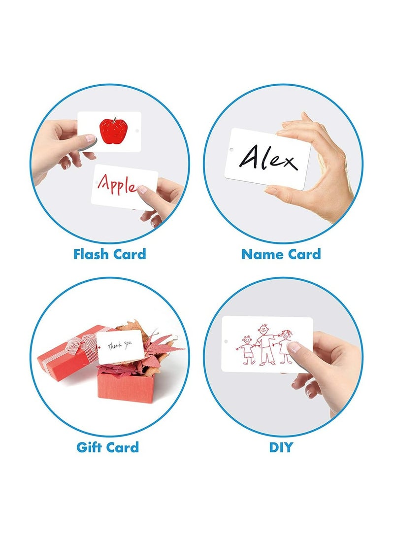 CMGTYYD - Blank Flash Cards with Binder Rings,300 Sheets Paper Index Cards with Punched Holes,Easy Flip Flash Card White Study Note Cards,Unruled Memo Scratch Pads,Small DIY Greeting Cards(Natural,3 Set) - Image 1
