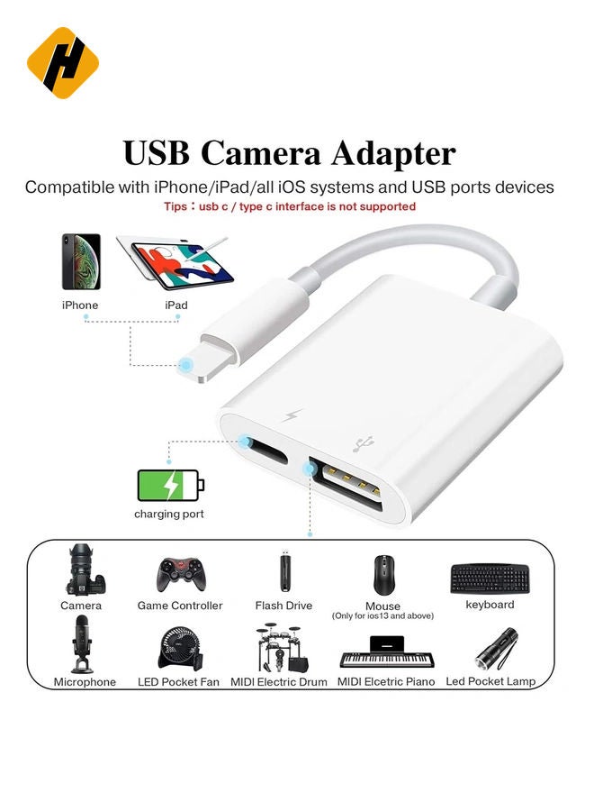 HuHa iPhone iPad, iPad to USB Adapter Plug and Play Support Card Reader  - Image 2