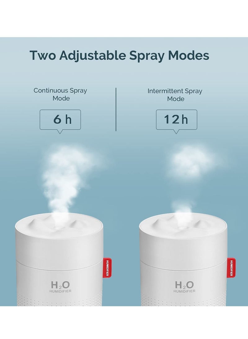 Arabest مرطب هواء صغير محمول، مرطب سطح مكتب شخصي بمنفذ USB لغرفة نوم الطفل والسفر والمكتب والمنزل، إيقاف التشغيل التلقائي، وضعان للضباب، صامت للغاية، أبيض، 500 مل - Image 4