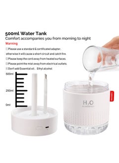 Arabest Portable Mini Humidifier, USB Personal Desktop Humidifier for Baby's Bedroom, Travel, Office and Home, Auto Off, 2 Mist Modes, Ultra Silent, White, 500ml  - Image 5