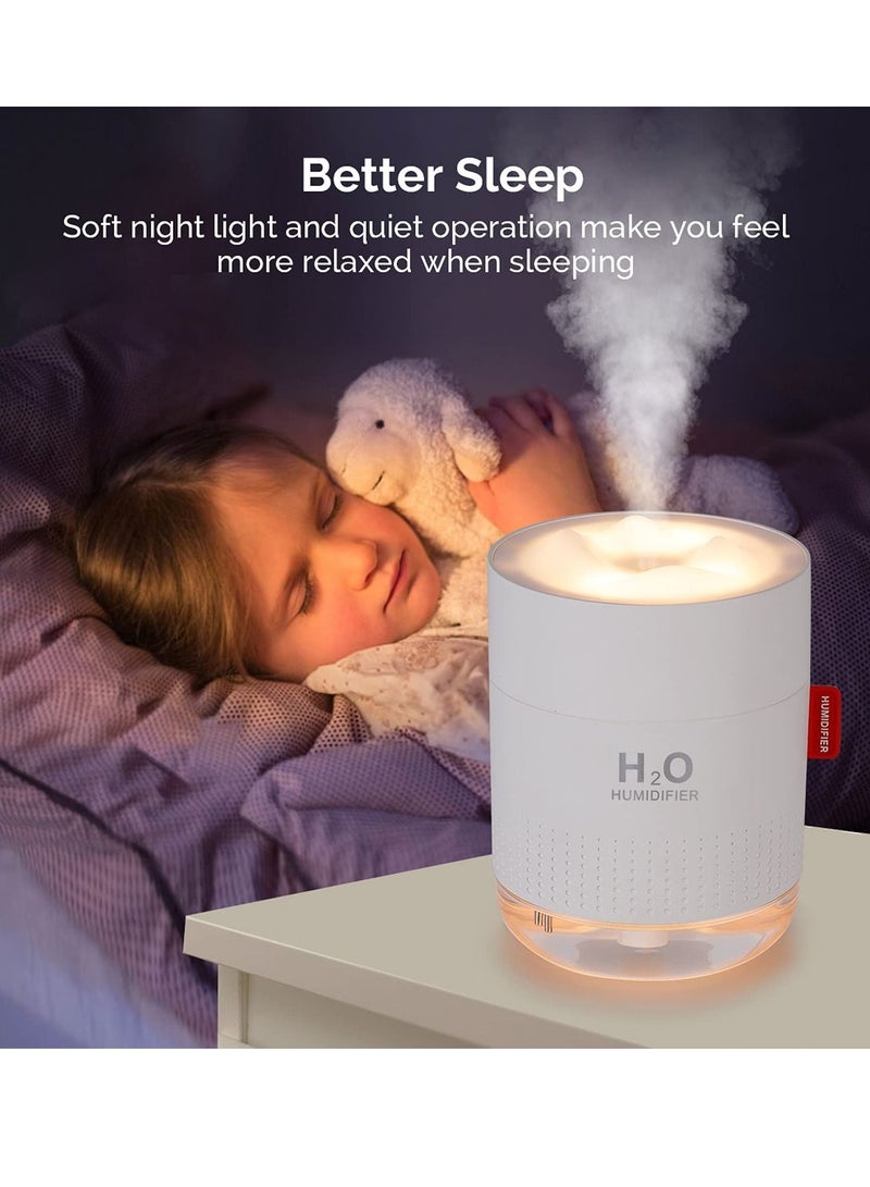 Arabest مرطب هواء صغير محمول، مرطب سطح مكتب شخصي بمنفذ USB لغرفة نوم الطفل والسفر والمكتب والمنزل، إيقاف التشغيل التلقائي، وضعان للضباب، صامت للغاية، أبيض، 500 مل - Image 3
