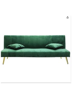 Modern Design MH-1068-GREEN SOFA CUM BED OR 3 Seater Sofa Soft PU Velvet 3-Seater Sofa,Made of finiest VELVET sofa AND Golden legs cum bed is Foldable Futon Bed for Living Room –(GREEN) - pzsku/Z1EE5673715517DF432A0Z/45/_/1729100874/113b878d-e5f7-4d98-8b14-053f0f82858f