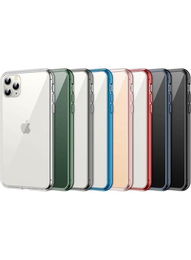 جي تيك جراب لهاتف iPhone 11 Pro Max مقاس 6.5 بوصة، غطاء خلفي شفاف مقاوم للصدمات ومضاد للخدش، لون أخضر جبال الألب - Image 3