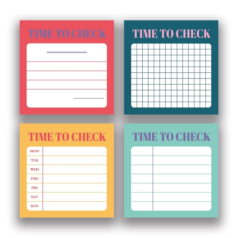 RAINBAM Retro 4Pack/200 Sheets 3x3in Self-Sticking Note Papers Set, High-Adhesive Productivity Planner Pads for Time Management, Vintage Daily Task Notes for Journal Office Home, Bulk Stationery Gift - Image 1