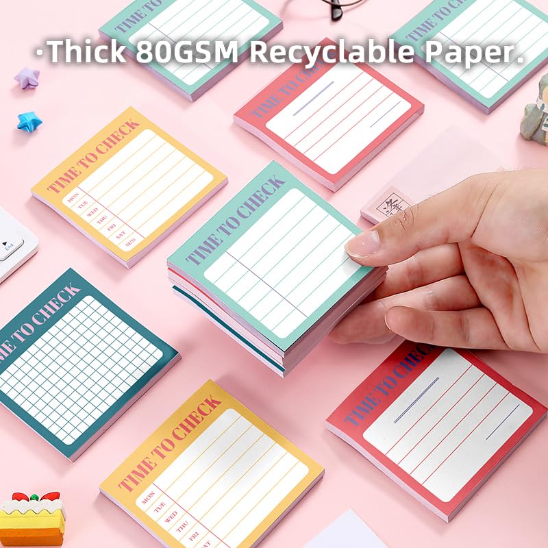 RAINBAM Retro 4Pack/200 Sheets 3x3in Self-Sticking Note Papers Set, High-Adhesive Productivity Planner Pads for Time Management, Vintage Daily Task Notes for Journal Office Home, Bulk Stationery Gift - Image 4