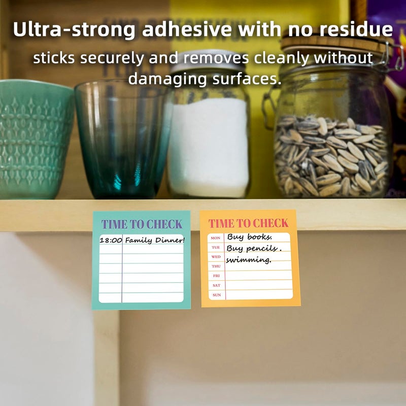 RAINBAM Retro 4Pack/200 Sheets 3x3in Self-Sticking Note Papers Set, High-Adhesive Productivity Planner Pads for Time Management, Vintage Daily Task Notes for Journal Office Home, Bulk Stationery Gift - Image 2