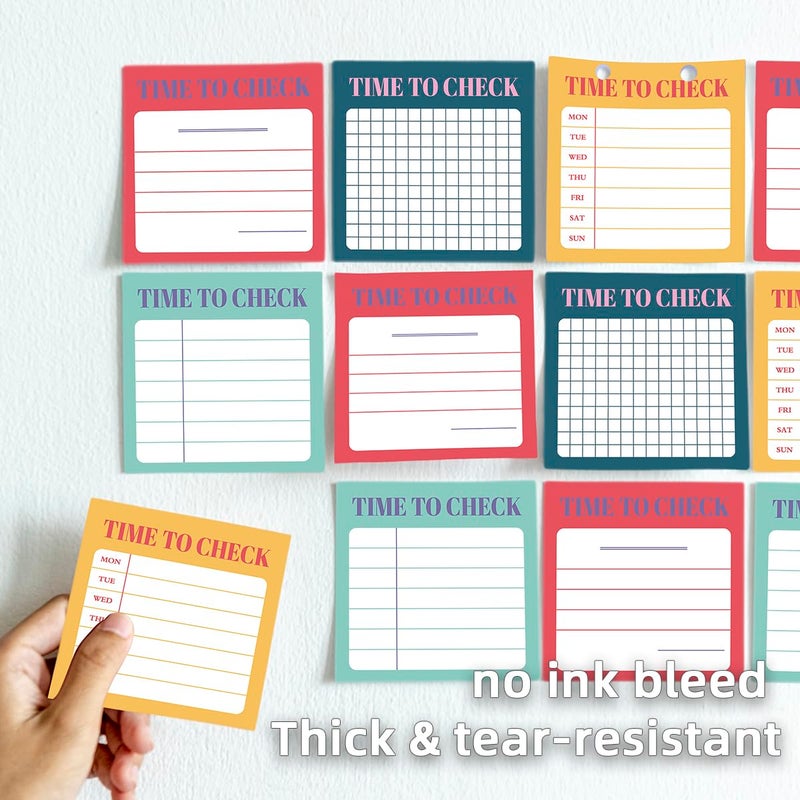 RAINBAM Retro 4Pack/200 Sheets 3x3in Self-Sticking Note Papers Set, High-Adhesive Productivity Planner Pads for Time Management, Vintage Daily Task Notes for Journal Office Home, Bulk Stationery Gift - Image 5