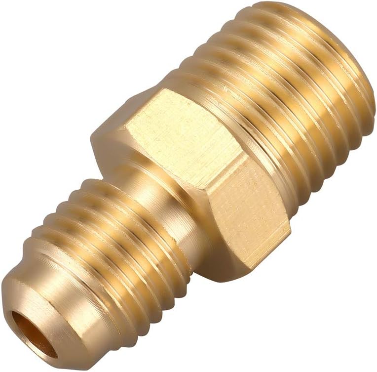 LitOrange 4 PCS Metals Brass Couples Tube Fitting Half Union Gas Adapter 1/4" Flare x 1/4 Inch NPT Male Pipe Connector - Image 2