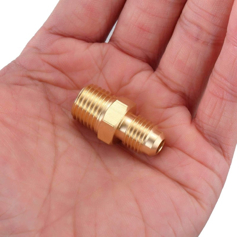LitOrange 4 PCS Metals Brass Couples Tube Fitting Half Union Gas Adapter 1/4" Flare x 1/4 Inch NPT Male Pipe Connector - Image 4