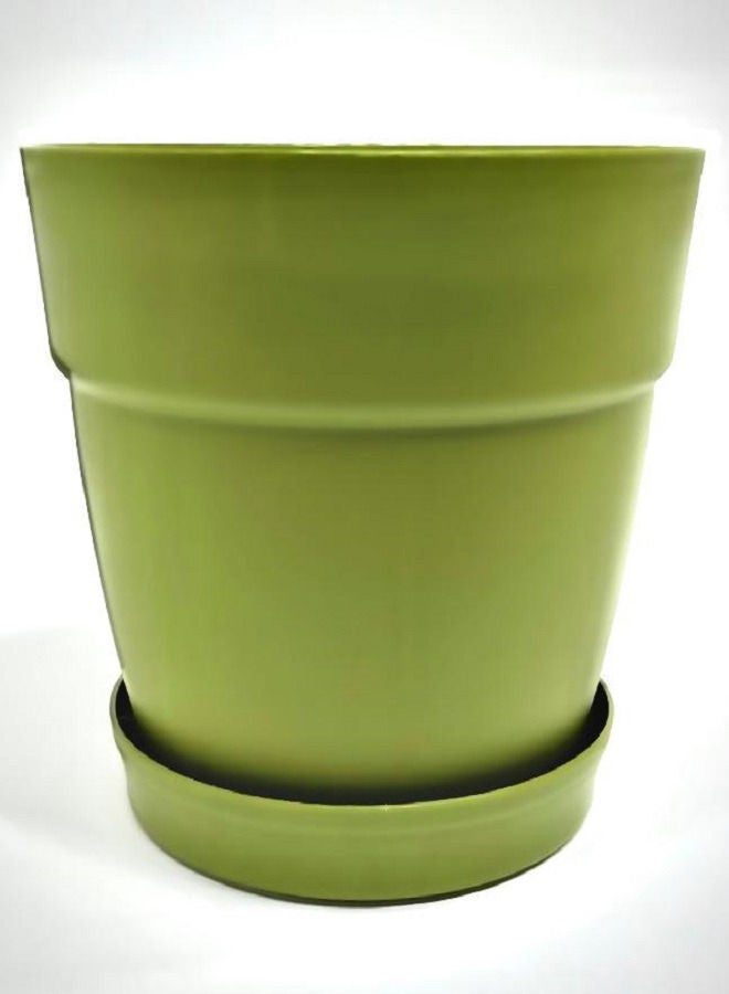 بوليوورك وعاء للنباتات والزهور,  اناء ديكور داخلي, مقاس 20 سم دائري, لون أخضر شامل الصينية 4 فتحات تصريف  مانوليا بوليورك  - Image 1
