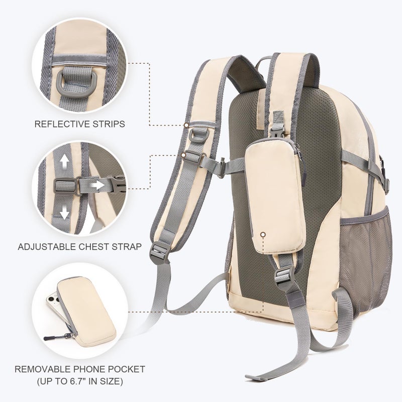 MELOLILA Hiking Backpack for Women Men 20l with Removable Phone Pocket Lightweight Small Travel Backpack Hiking Daypack for Women Men - Image 5