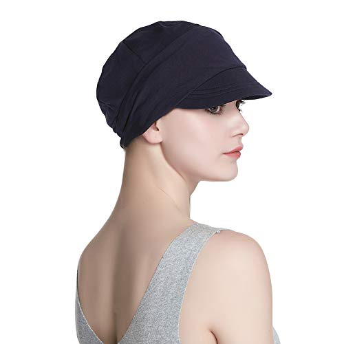 Alnorm Women's Newsboy Cap with Silky Scarf Women's Beanie with Brim - Image 4