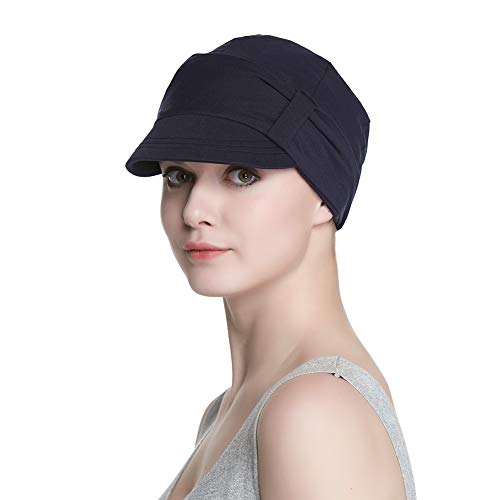 Alnorm Women's Newsboy Cap with Silky Scarf Women's Beanie with Brim - Image 5