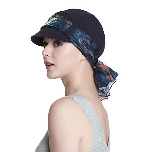 Alnorm Women's Newsboy Cap with Silky Scarf Women's Beanie with Brim - Image 1