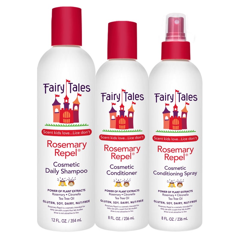 Fairy Tales Rosemary Repel Daily Kids Shampoo 12 fl oz Conditioner 8 fl oz  Conditioning Spray 8 fl oz Star Trio Kids Like the Smell Lice Do Not