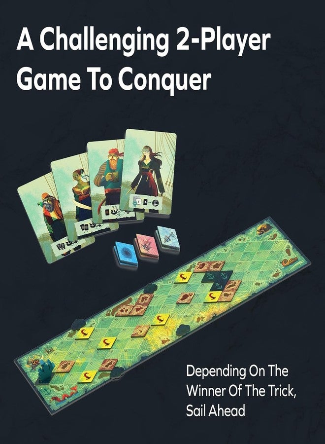 LEROKAS Sail Cooperative Strategy 2 Player Board Game for Adults and Family - Unique Trick Taking Card Game - Communication Limits and Challenging Scenarios in Small, Travel Size Box (5" x 5" x 2") - Image 4