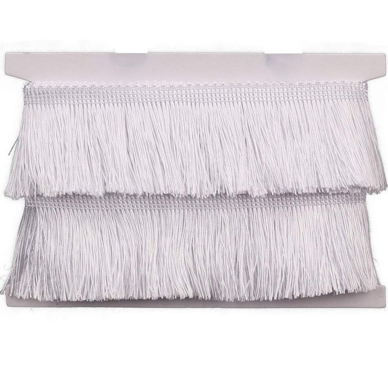 Fringe Trim Tassel Lace 25Inch Width 5 Yards Long for Clothes Accessories Latin Wedding Dress and DIY Lamp Shade Decoration White 25Inch