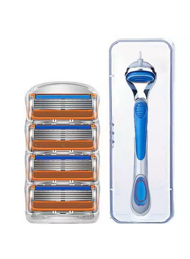 Beauenty Universal Shaving Razor with 4pcs Floating Five-layer Ultra-thin Blades Set, Beard Trimmer for Men, Designed for Sensitive Skin - Image 1