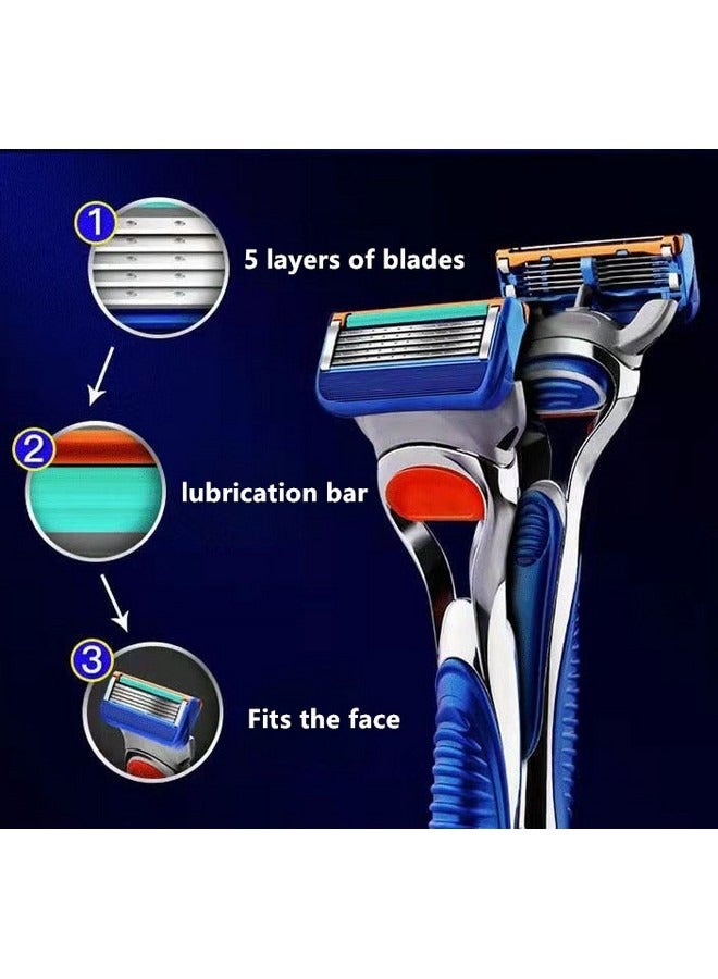 Beauenty Universal Shaving Razor with 4pcs Floating Five-layer Ultra-thin Blades Set, Beard Trimmer for Men, Designed for Sensitive Skin - Image 5