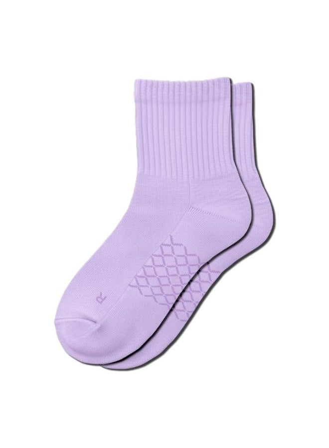 Elementa Mid-Length Comfort Socks 1 Pair with Arch Support and Peppermint Oil Technology – Soft Breathable Everyday Socks - Lavender - Image 1